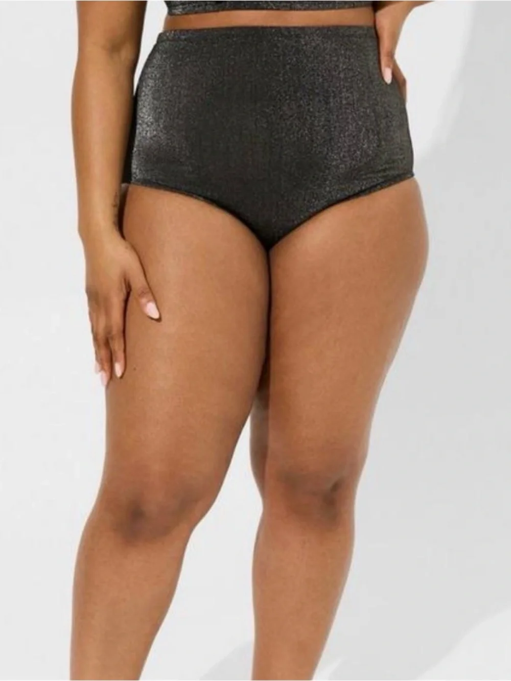 Torrid Glitter Shimmer High-Waist swim bottom NWOT